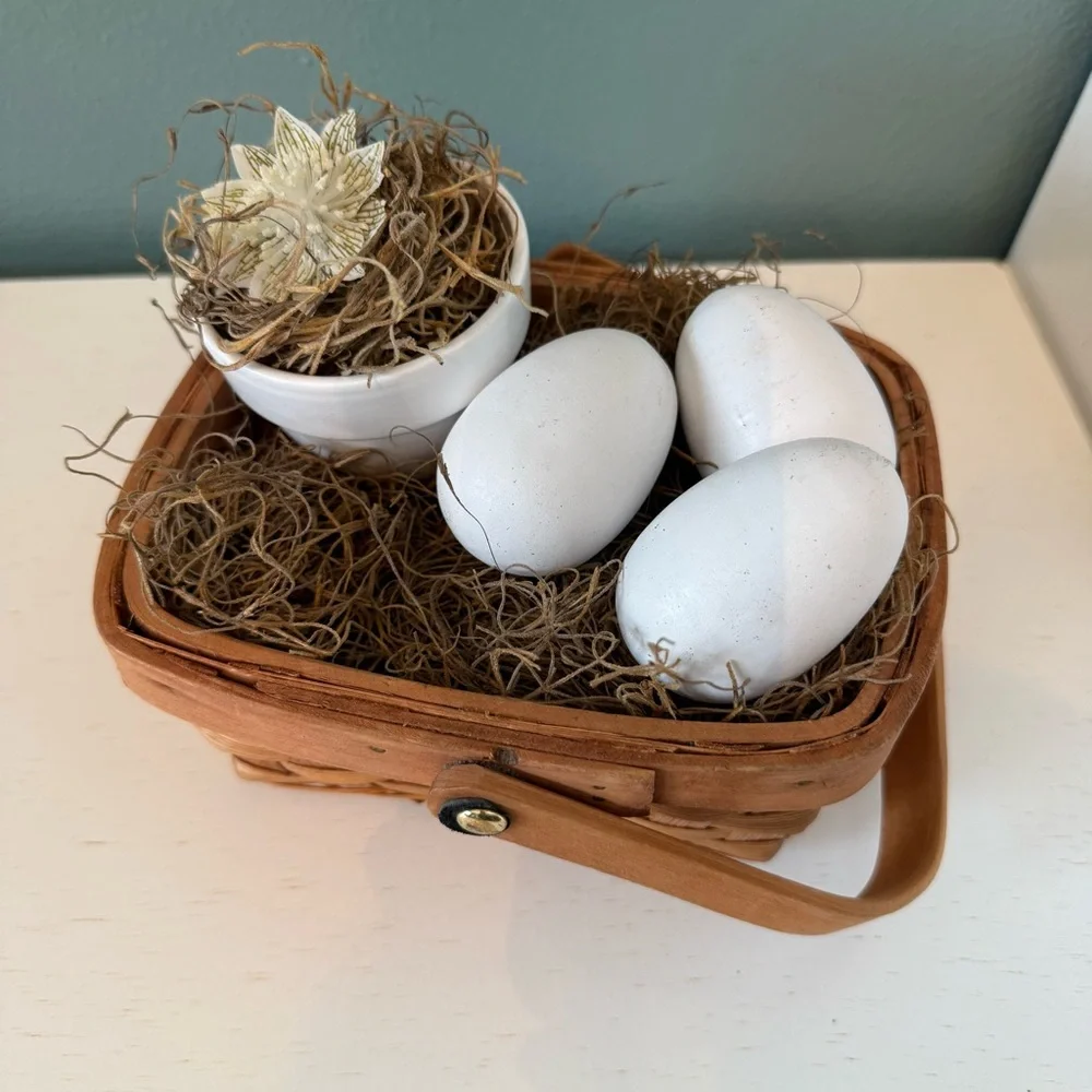 Spring Easter Decor Centerpiece Vignette Neutral Farmhouse Cozy Cottage
